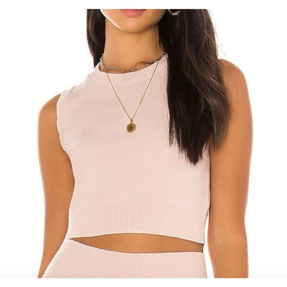 Susana Monaco Womens Crop Sweater Jumper Top in Blanched Almond - Size S - NEW